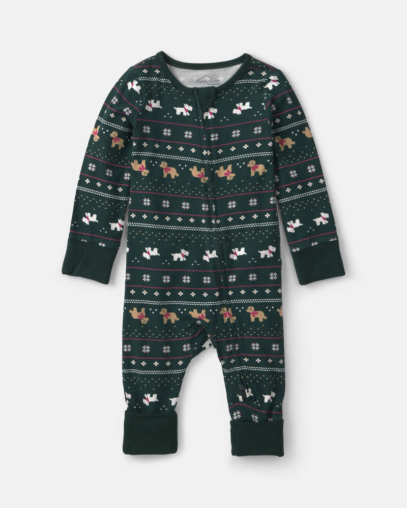 B&eacute;b&eacute; - Grenouill&egrave;re PurelySoft &agrave; fermeture &agrave; glissi&egrave;re double sens et motif jacquard &ndash; Vert, image 1 sur 7 diapositives
