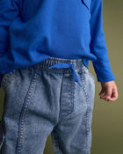 Toddler Denim Cargo Joggers in Avenue Wash - Blue, image 3 of 7 slides