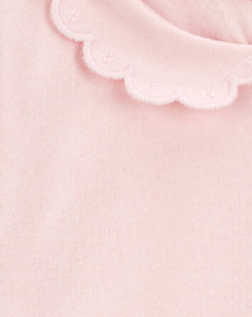 Bébé Cache-couche à manches courtes à encolure festonnée - Rose, 
