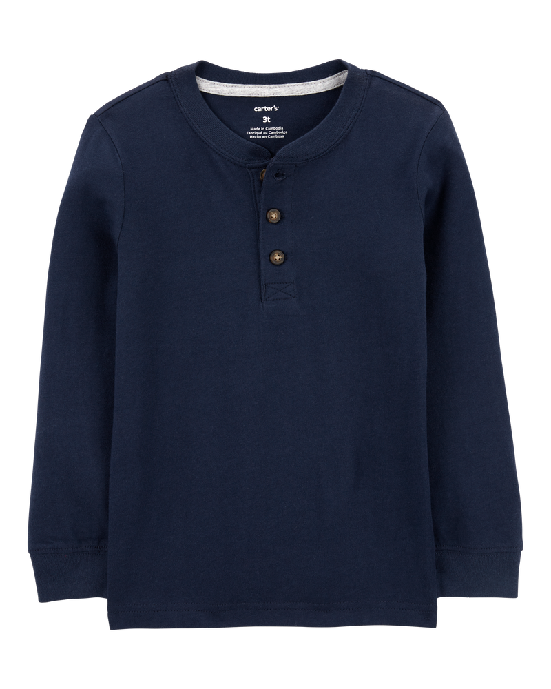 Toddler Long-Sleeve Henley Tee, image 1 of 3 slides