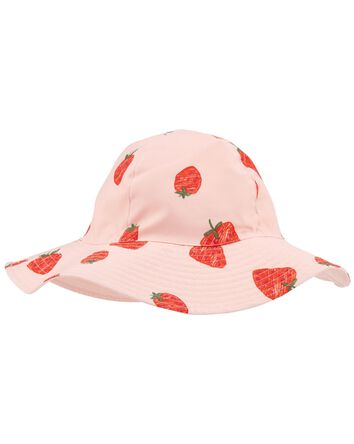Chapeau de soleil réversible à motif de fraises, 