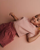 Toddler Girl Swing Short with Pockets - Burgundy, image 5 of 7 slides