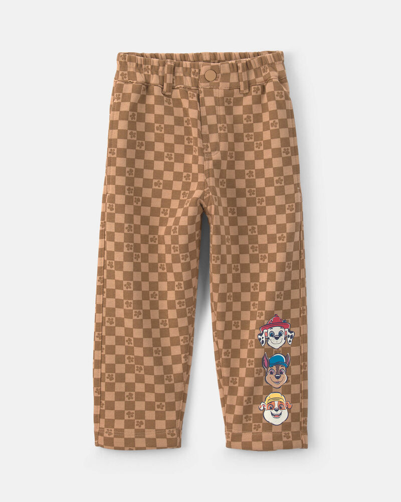 Toddler Boy Paw Patrol&reg; Checkered Pull-On Pants - Brown, image 1 of 3 slides
