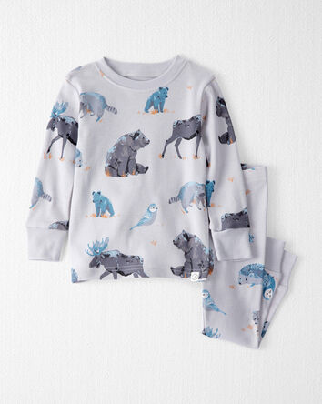 Baby Organic Cotton Pyjamas in Midnight Forest Print, 