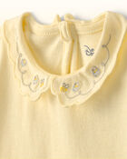 Baby Girl Disney&copy; Winnie the Pooh Embroidered Scalloped Collar Bodysuit - Yellow, image 2 of 5 slides