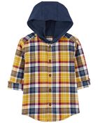 Toddler Hooded Flannel Button-Front Shirt, image 1 of 4 slides