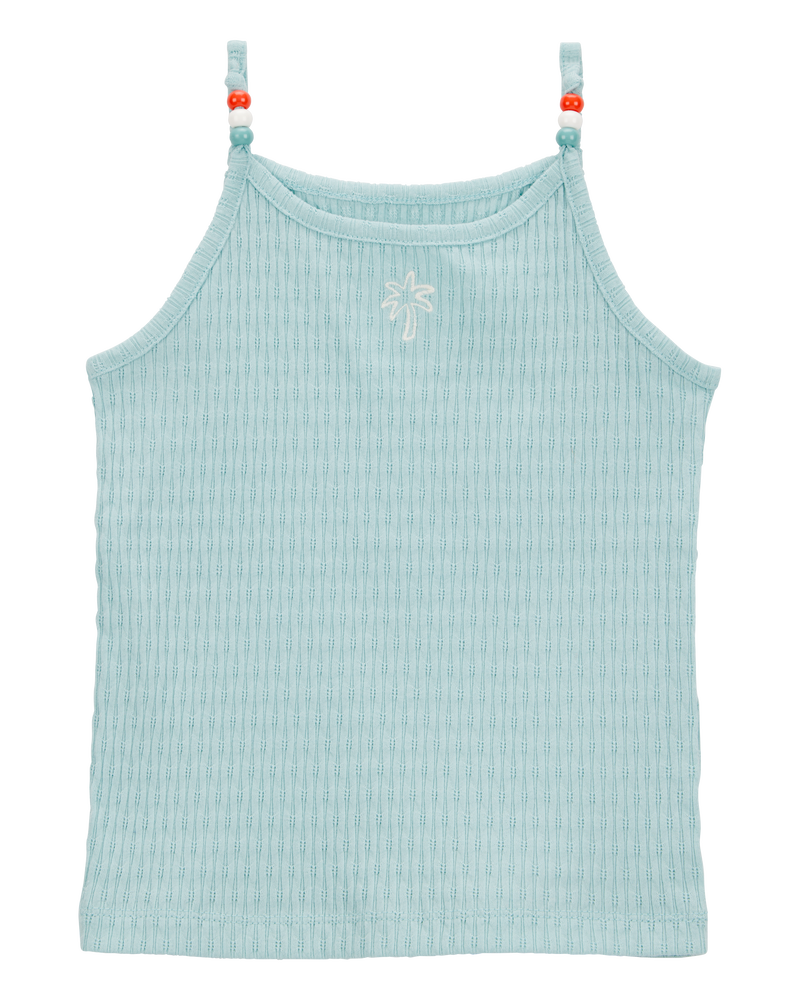 Toddler Floral Ribbed Tank Top, image 1 of 3 slides