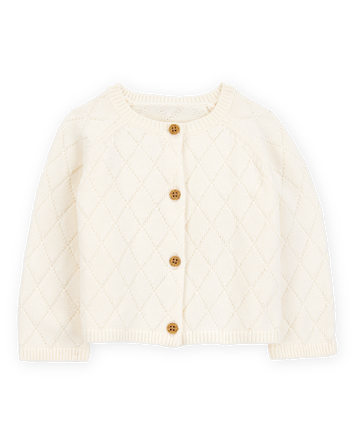 Baby Button-Up Cardigan - Ivory, 