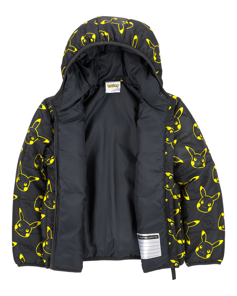 Kid Pikachu Pokémon Puffer Jacket, image 2 of 3 slides