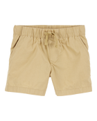 Toddler Pull-On Poplin Shorts - Khaki, image 1 of 6 slides