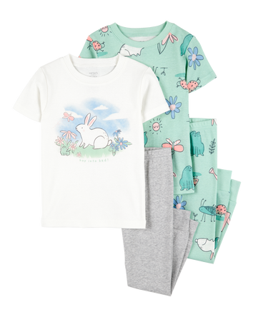 Toddler 4-Piece Bunny Cotton Pyjamas, 