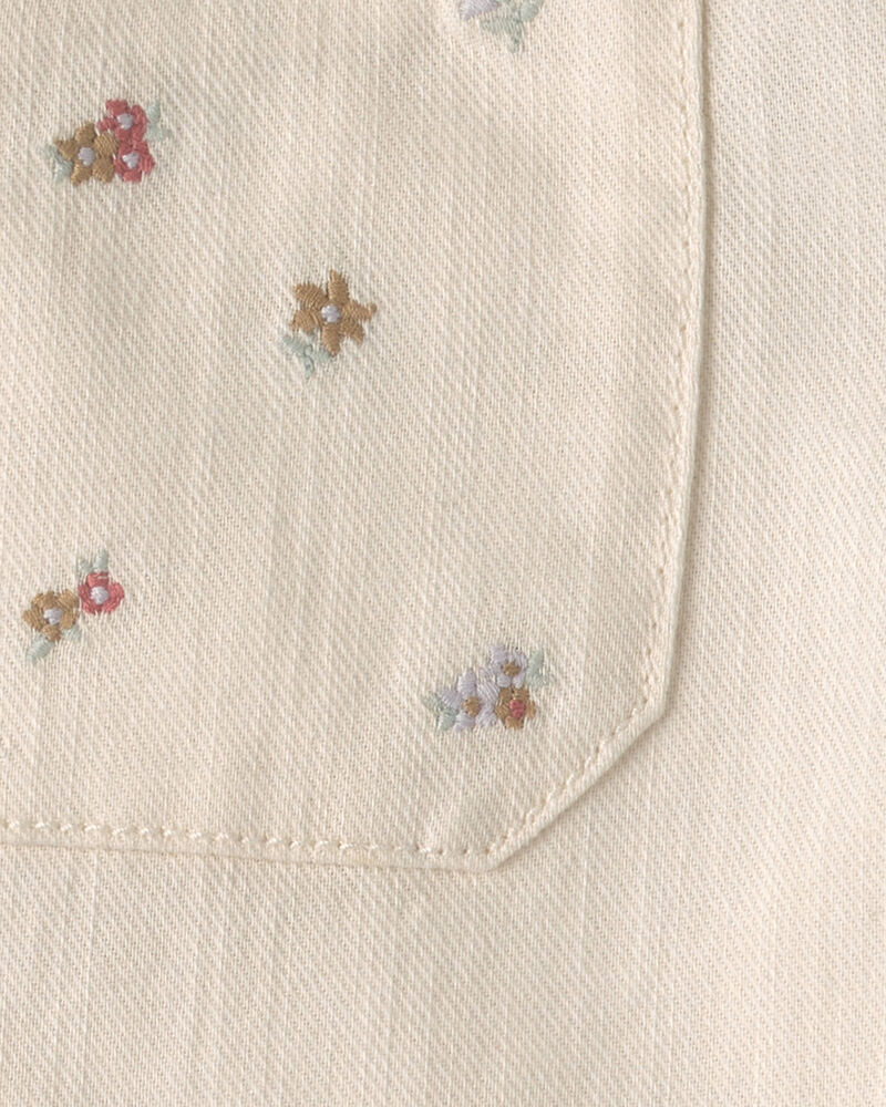 Toddler Girl Floral Twill Pants - Cream, image 4 of 5 slides