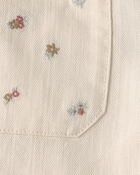 Toddler Girl Floral Twill Pants - Cream, image 4 of 5 slides