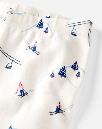 Kid Organic Cotton Pyjamas in Snowy Slopes Print, 