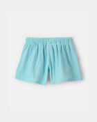 Filles - Short en gaze &agrave; broderie de fleur  - Bleu, image 2 sur 4 diapositives