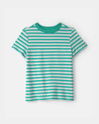 Gar&ccedil;ons - T-shirt &agrave; rayures - Vert/Jaune, image 1 sur 2 diapositives