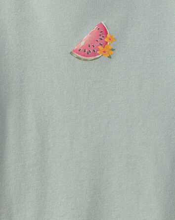 Girls Watermelon Ribbed Tee - Green, 