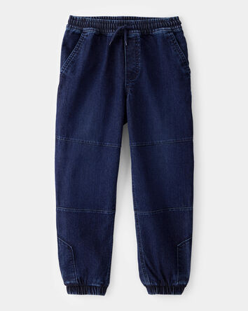 Kid Tapered Iconic Denim Joggers - Indigo Wash, 