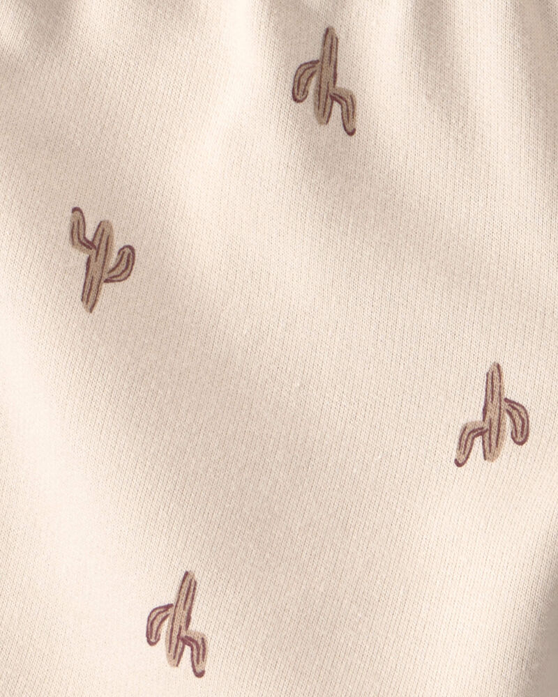 Toddler Boy 2-Piece Desert Cactus Henley Top & Short Set - Brown, image 3 of 5 slides