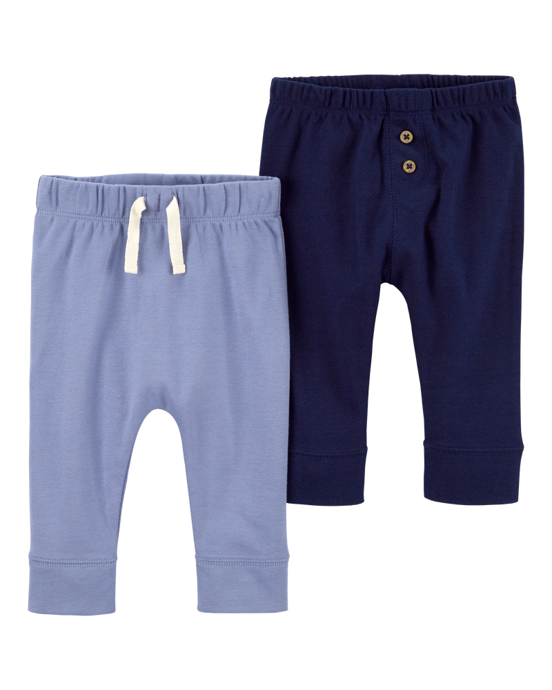 Baby 2-Pack Pull-On Cotton Pants, image 1 of 4 slides