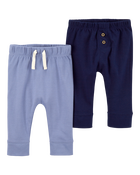 Baby 2-Pack Pull-On Cotton Pants, image 1 of 4 slides