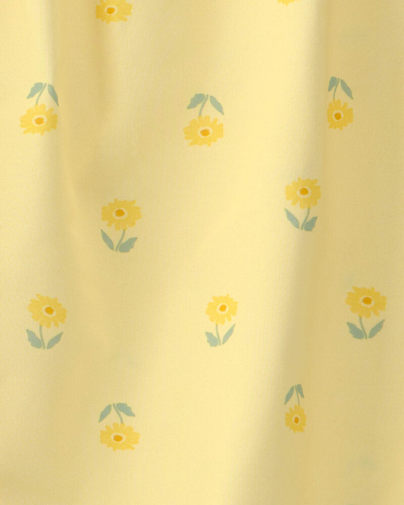 Girls Floral Sleeveless Loose Fit 2-Piece Pyjama Set - Yellow, image 4 of 5 slides