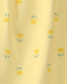 Girls Floral Sleeveless Loose Fit 2-Piece Pyjama Set - Yellow, image 4 of 5 slides