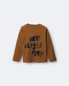 Toddler Hey! Let's Play Long-Sleeve Graphic Tee - Cinnamon, image 5 of 7 slides