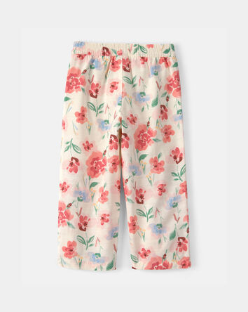 Toddler Girl Floral Pants - Cream, 