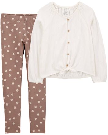 Kid 2-Piece Gauze Top & Leggings Set, 