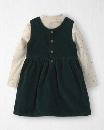 Toddler Girl 2-Piece Organic Cotton Corduroy Jumper Set, 