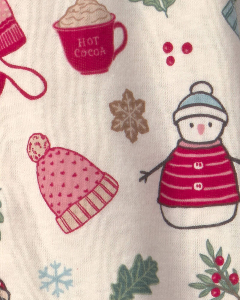B&eacute;b&eacute; fille - Grenouill&egrave;re en coton biologique &agrave; motif D&eacute;cor hivernal, image 2 sur 4 diapositives