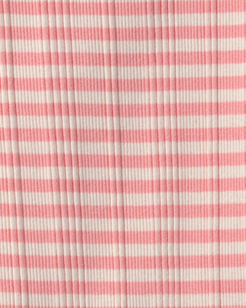 Filles - T-shirt c&ocirc;tel&eacute; &agrave; rayures - Rose, image 2 sur 2 diapositives