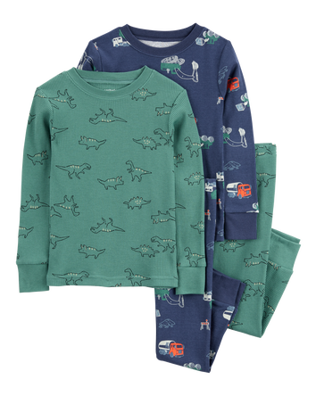 Toddler 4-Piece Dinosaur Trucks Thermal Pyjamas, 