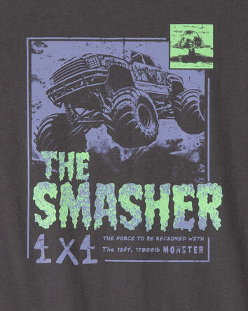 Gar&ccedil;ons - T-shirt imprim&eacute; de camion monstre - Gris, 