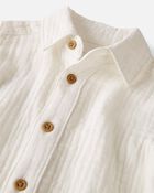 Baby Organic Cotton Gauze Button-Front Shirt, image 3 of 5 slides
