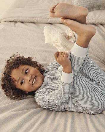 Toddler Organic Cotton Pyjamas Set in Stripes, 