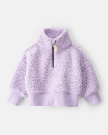 Baby Girl DayDream Fleece Quarter-Zip Pullover Sweatshirt - Purple, 