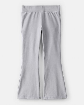 Girls Microfleece Flare Pants - Grey, 