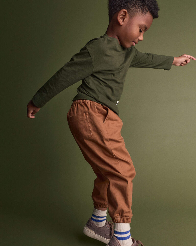 Toddler Front-Seam Joggers - Brown, image 4 of 6 slides