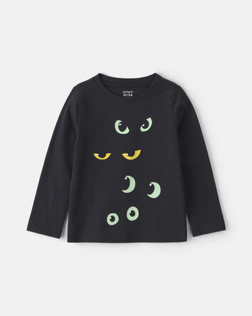 Toddler Halloween Eyes Long-Sleeve Graphic Tee - Black, 