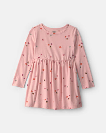 Toddler Girl Pumpkin Long-Sleeve Dress - Pink, 