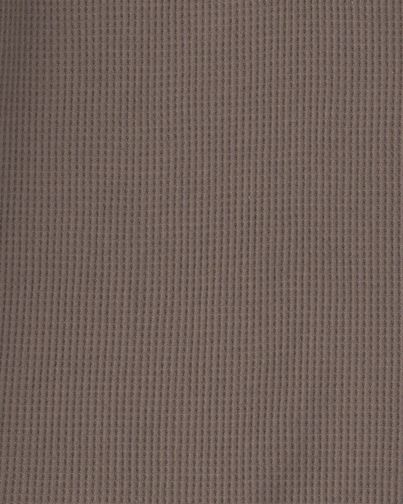 Boys Thermal Long-Sleeve Henley T-Shirt - Brown, image 2 of 3 slides