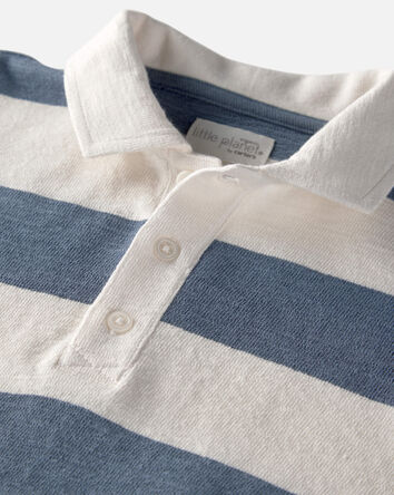 Toddler Boy Collared Shirt Made with Organic Cotton in Stripes, 