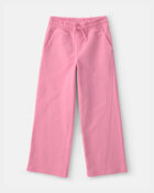 Filles - Pantalon &agrave; jambe large en jersey bouclette - Rose, image 1 sur 3 diapositives