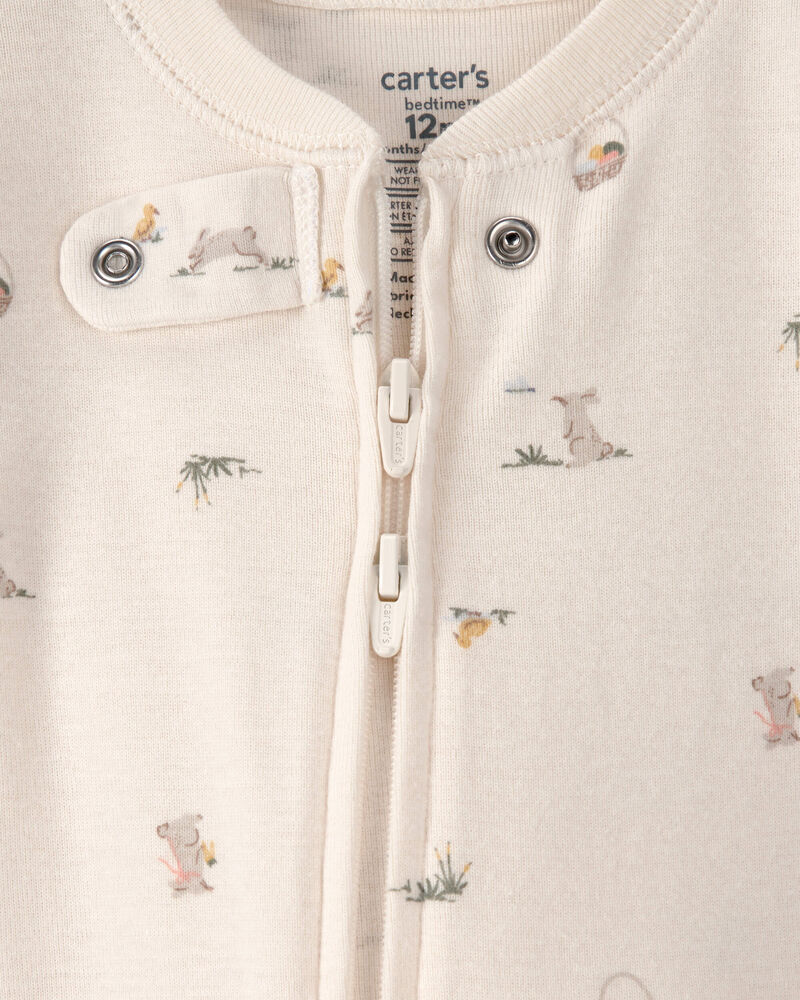 Baby Easter Bunny 100% Cotton Snug Fit 1-Piece Pyjama - Cream, image 2 of 5 slides