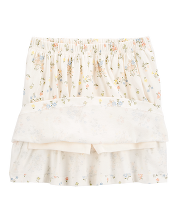Kid 2-Piece Bunny Floral Skort Outfit Set, 