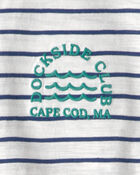 Boys Nautical Striped Graphic Tee - Blue/Ivory, image 3 of 4 slides