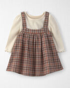 Baby Girl 2-Piece Organic Cotton Plaid Jumper Set, image 1 of 7 slides