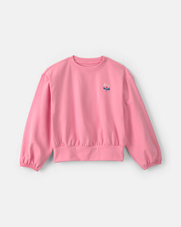 Filles - Haut manches longues &agrave; motif floral &ndash; Rose, 